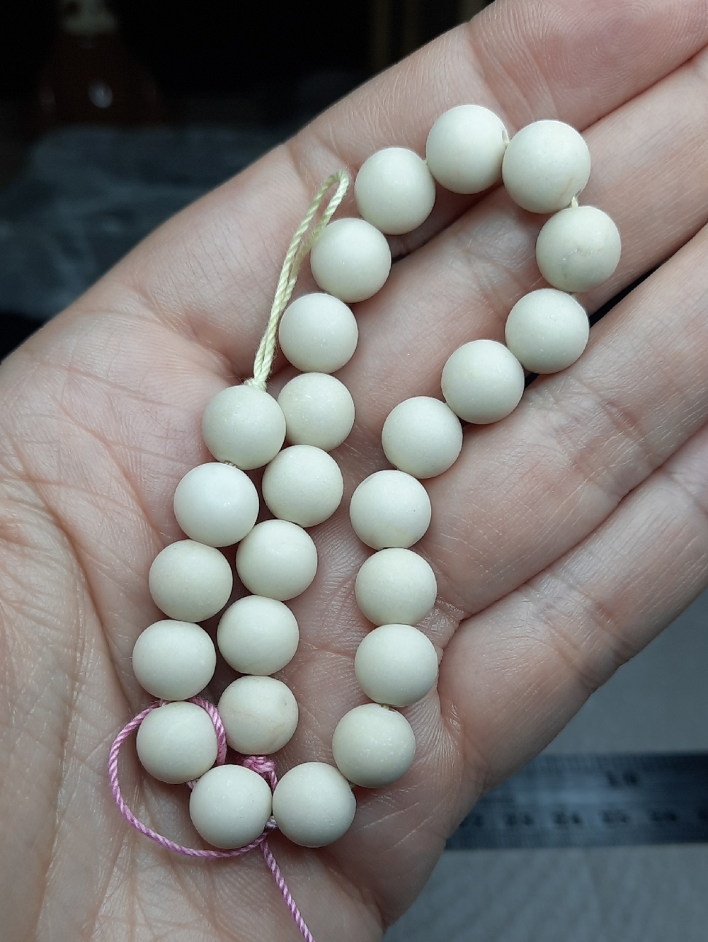 #1- 8mm Smooth Matte River Stone 8-Inch Bead Strand